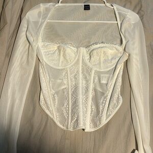White lace corset top